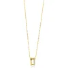 Zinzi Gold 14 krt gouden ketting 42cm met multi-look hanger, bezet met witte zirconia's ZGC382