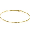 New Zinzi Gold 14 krt gouden koord armband 1,6mm breed, lengte 17-19cm ZGA398
