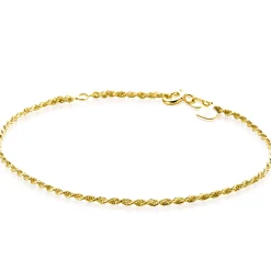 New Zinzi Gold 14 krt gouden koord armband 1,6mm breed, lengte 17-19cm ZGA398