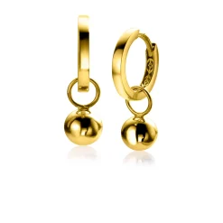 Discount Zinzi Gold 14 krt gouden oorbedels gladde bol 6mm ZGCH392 (zonder oorringen)