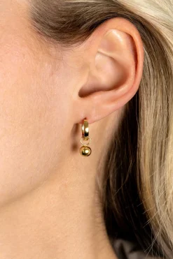 Discount Zinzi Gold 14 krt gouden oorbedels gladde bol 6mm ZGCH392 (zonder oorringen)
