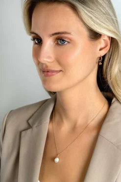 Discount Zinzi Gold 14 krt gouden oorbedels gladde bol 6mm ZGCH392 (zonder oorringen)