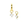 New Zinzi Gold 14 krt gouden oorbedels bezet met witte zirconia 6mm in chatonzetting ZGCH423 (zonder oorringen)