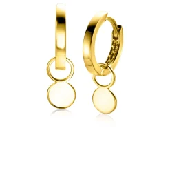 New Zinzi Gold 14 krt gouden oorbedels glad rond 5,5mm ZGCH388 (zonder oorringen)