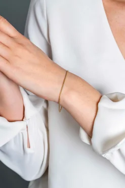 Best Zinzi Gold 14 krt gouden palmier armband 1,5mm breed, lengte 18,5cm ZGA307