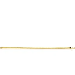 Outlet Zinzi Gold 14 krt gouden popcorn schakelarmband 3mm breed, lengte 18,5cm ZGA380