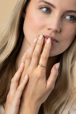 Zinzi Gold 14 krt gouden ring met twee vierpootszettingen, bezet met ronde witte zirconia's (7mm) ZGR462