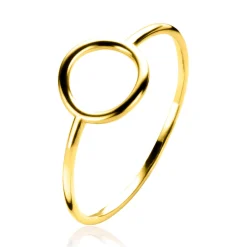 Discount Zinzi Gold 14 krt gouden ring met een trendy open rondje 8mm ZGR377