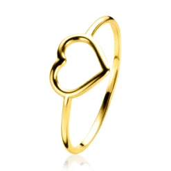 Discount Zinzi Gold 14 krt gouden ring open hart 8mm ZGR378