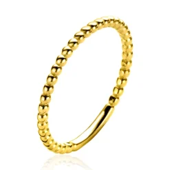 New Zinzi Gold 14 krt gouden ring met bolletjes 1,5mm breed ZGR372
