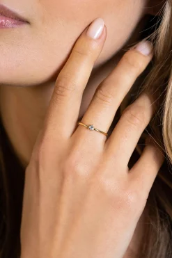 Online Zinzi Gold 14 krt gouden ring bezet met een witte zirconia in driehoekszetting (3,6mm) ZGR370