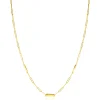 Best Zinzi Gold 14 krt gouden schakelketting met paperclip schakels (1,8mm breed) en drie gladde plaatjes 45cm ZGC443