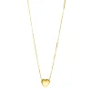 Outlet Zinzi Gold 14 krt gouden venetiaanse ketting 45cm met sierlijk glad hartje van 7mm ZGC486