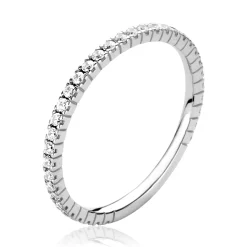 Discount Zinzi Gold 14 krt witgouden ring 1,7mm breed met 40 witte zirconia's gezet in railzetting ZGR373W