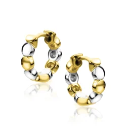 Online Zinzi gold plated bicolor oorringen rondjes 13,5x2,5mm ZIO2273