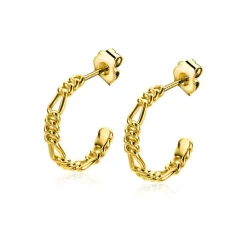 Sale Zinzi gold plated zilveren oorsieraden met figaro schakels 17x3mm ZIO2291G