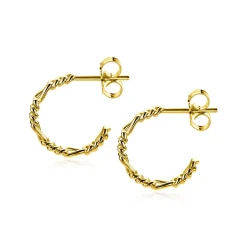 Sale Zinzi gold plated zilveren oorsieraden met figaro schakels 17x3mm ZIO2291G