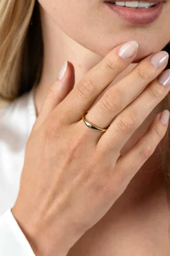 Best Zinzi gold plated zilveren ring organisch gevormd 3,5mm breed bezet met witte zirconia ZIR2628