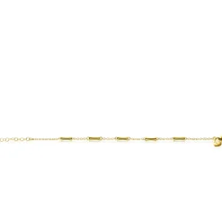 Zinzi gold plated zilveren schakel armband met vijf gladde bamboe vormen 17-20cm ZIA2577G