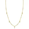 Discount Zinzi gold plated zilveren ketting met witte zoetwaterparels en druppeltjes 42-45cm ZIC2753