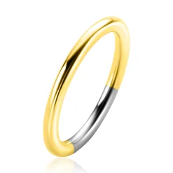Outlet Zinzi gold plated zilveren aanschuifring met gladde bolle scheen 2mm breed ZIR2554G