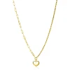 Discount Zinzi gold plated zilveren schakel ketting met twee trendy schakels en glad hart 40-45cm ZIC2381G