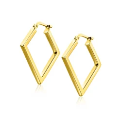 Sale Zinzi gold plated zilveren oorringen 20mm met vierkante vorm buisdikte 2mm ZIO2336G