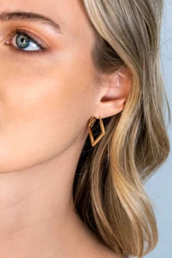 Sale Zinzi gold plated zilveren oorringen 20mm met vierkante vorm buisdikte 2mm ZIO2336G