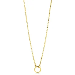 Zinzi gold plated zilveren ketting met open rondje 40-45cm ZIC2523G