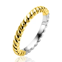 Online Zinzi gold plated zilveren aanschuifring (2,5mm breed) met kleine druppels ZIR2688G