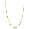 Discount Zinzi gold plated zilveren schakel ketting met zeven gladde bamboe vormen 40-45m ZIC2577G