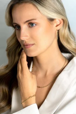 Sale Zinzi gold plated zilveren marine schakel armband met zes grotere ovale schakels 4,5mm breed 18-20cm ZIA2413G