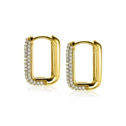 Online Zinzi gold plated zilveren luxe oorringen 18x3mm rechthoekig met witte zirconia's ZIO2222Y
