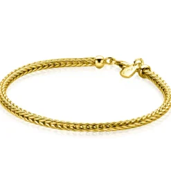 Discount Zinzi gold plated zilveren schakelarmband vossenstaart 3.0mm breed ZIA1124G
