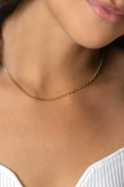 New Zinzi gold plated zilveren multi-schakelketting met gourmet en paperclip schakels 2,7mm breed 43-45cm ZIC2468G