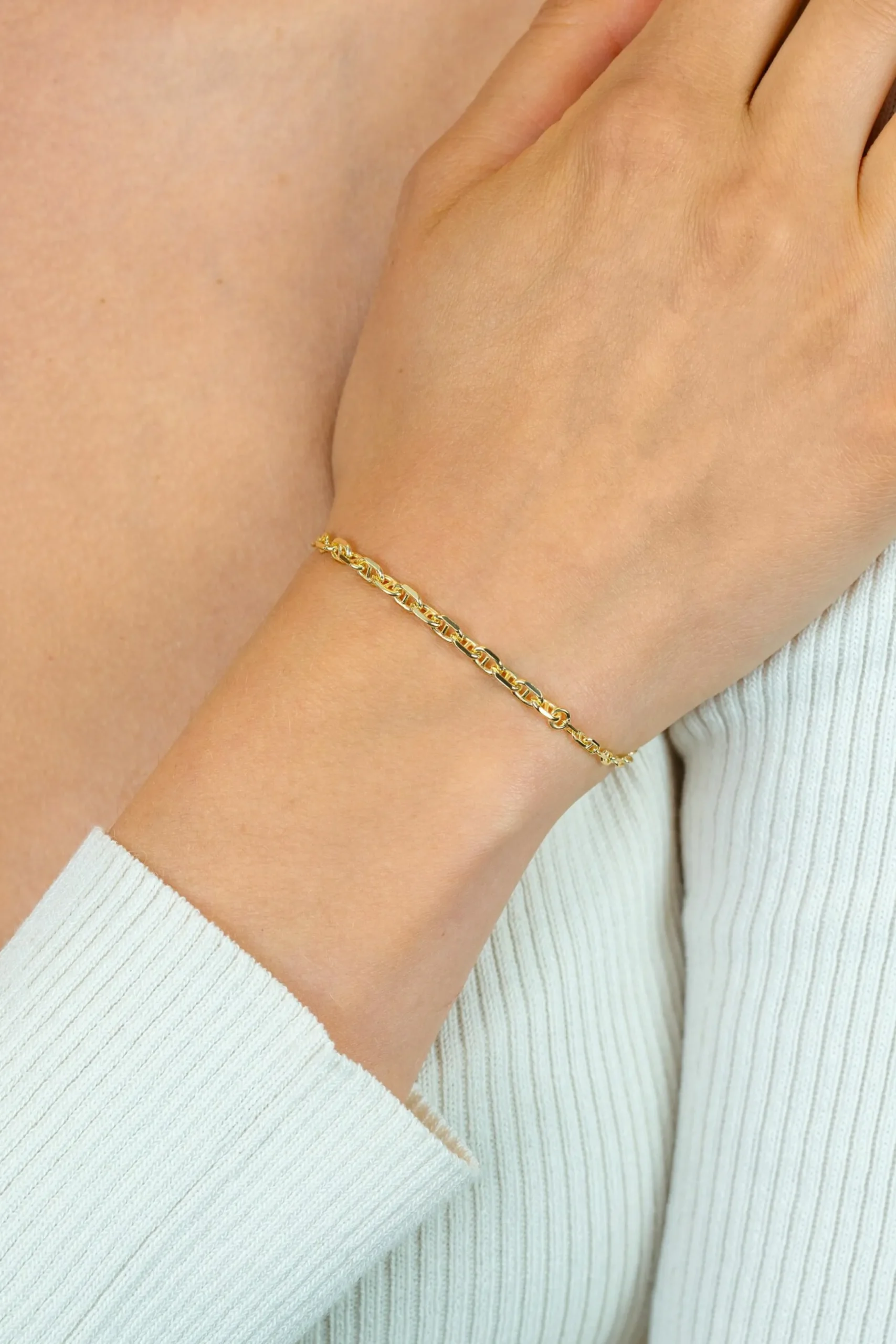 Best Zinzi gold plated zilveren armband met aflopende marine-schakels (3,8mm breed) 17–20cm ZIA2762G