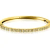 Online Zinzi gold plated zilveren bangle armband 4mm breed, bezet met witte zirkonia's 60mm ZIA2686Y