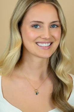 Hot Zinzi gold plated zilveren ketting met ronde sluitring en drie luxe bedels 42-45cm ZIC2737