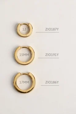 New Zinzi gold plated zilveren oorringen 12 x 3mm bezet met witte zirconia's ZIO187Y