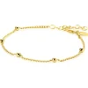 Best Zinzi gold plated zilveren gourmet schakelarmband met vijf glanzende bolletjes (3mm breed) ZIA2714G