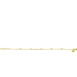 Best Zinzi gold plated zilveren gourmet schakelarmband met vijf glanzende bolletjes (3mm breed) ZIA2714G