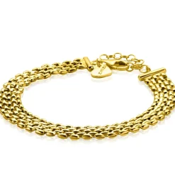 Discount Zinzi gold plated zilveren armband met 8mm brede rolex-style schakel 16,5-20cm ZIA2289G