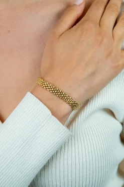 Discount Zinzi gold plated zilveren armband met 8mm brede rolex-style schakel 16,5-20cm ZIA2289G
