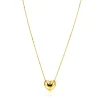 Discount Zinzi gold plated zilveren ketting met luxe groot hart (15mm) 40-45 cm ZIC2672G
