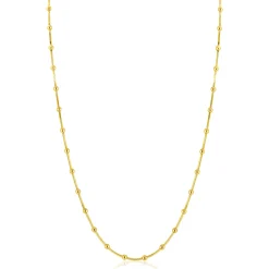 Online Zinzi gold plated zilveren slangen-ketting met vierkant geslepen schakels en 40 verfijnde glanzende bolletjes (2,5mm breed) 43-45cm ZIC2471G