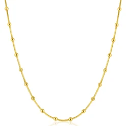Online Zinzi gold plated zilveren slangen-ketting met vierkant geslepen schakels en 40 verfijnde glanzende bolletjes (2,5mm breed) 43-45cm ZIC2471G