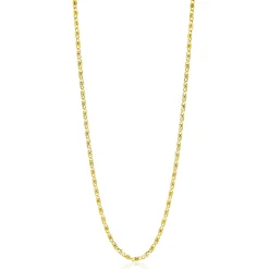 Best Zinzi gold plated zilveren scroll schakelketting, waarbij de schakels een dubbele krul/kronkeling maken 42-45cm ZIC2479G