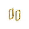 New Zinzi gold plated zilveren luxe oorringen 15x2mm rechthoekig met witte zirconia's ZIO2221Y