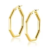 Hot Zinzi gold plated zilveren oorringen in trendy zeshoek 27 x 2mm ZIO2323G