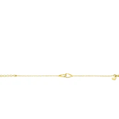 Outlet Zinzi gold plated zilveren armband met paperclip-schakels, waarbij in het midden twee druppelvormen mooi met elkaar verbonden zijn 17-20cm ZIA2634